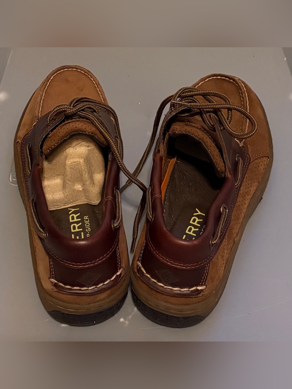 Sperry Two-Tone Brown Leather Boat Shoes